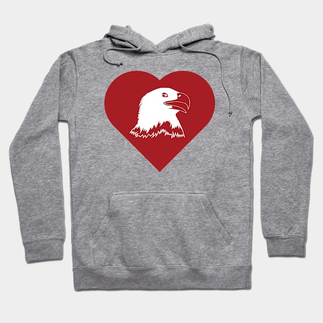 Eagle Mascot Cares Red Hoodie by College Mascot Designs